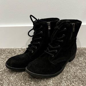 Black Suede Combat Boots size 7.5
